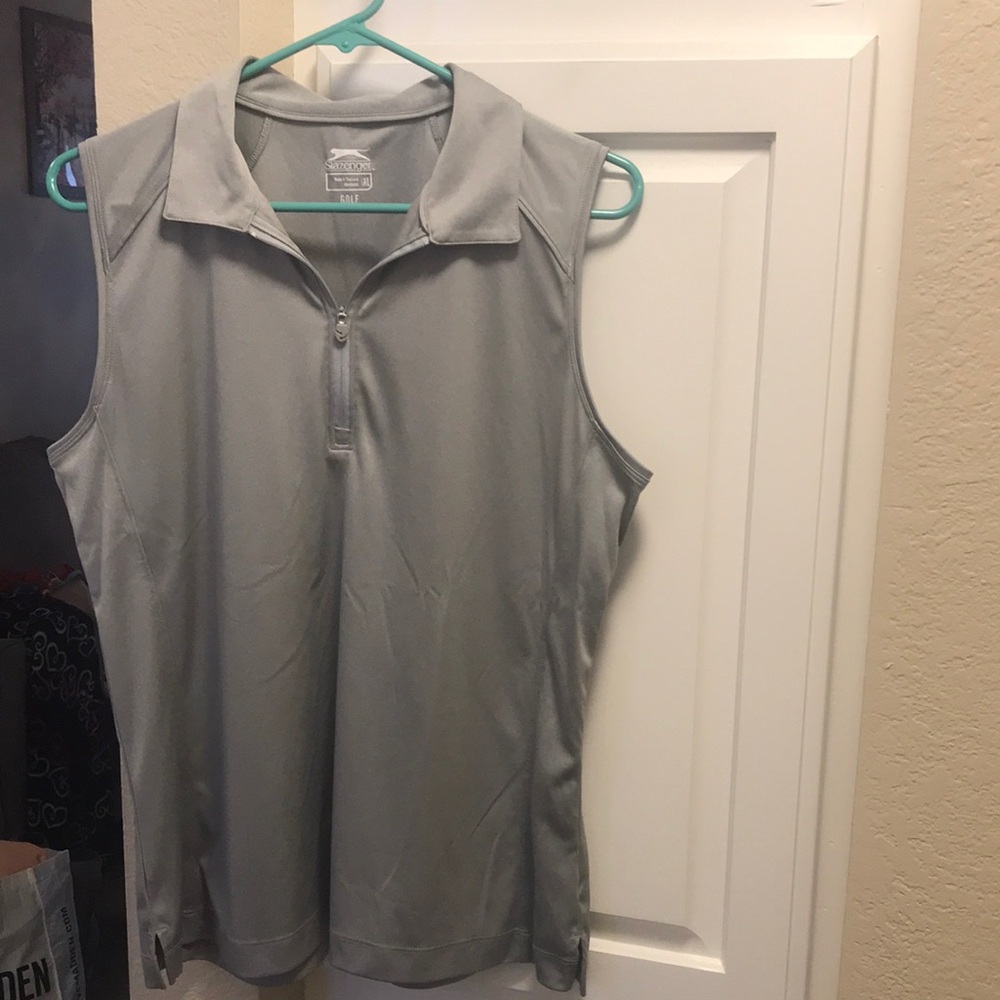 Slazenger Golf grey 1/4 zip dry fit polo tank